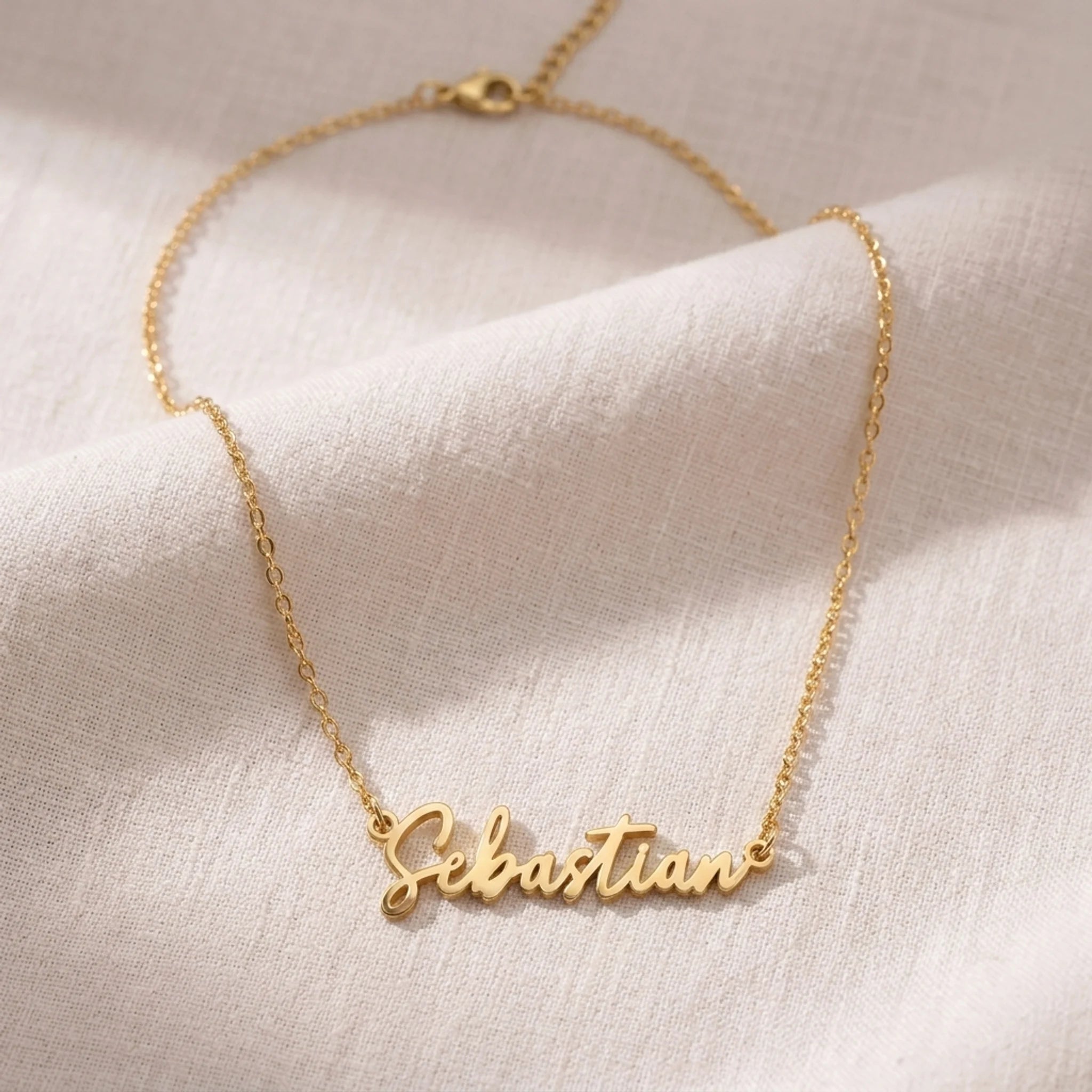 Sebastian Name Necklace | 18ct Gold, Silver & Vermeil | Ready to Ship