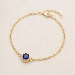 September Birthstone Bracelet | Sapphire, Gold & Silver