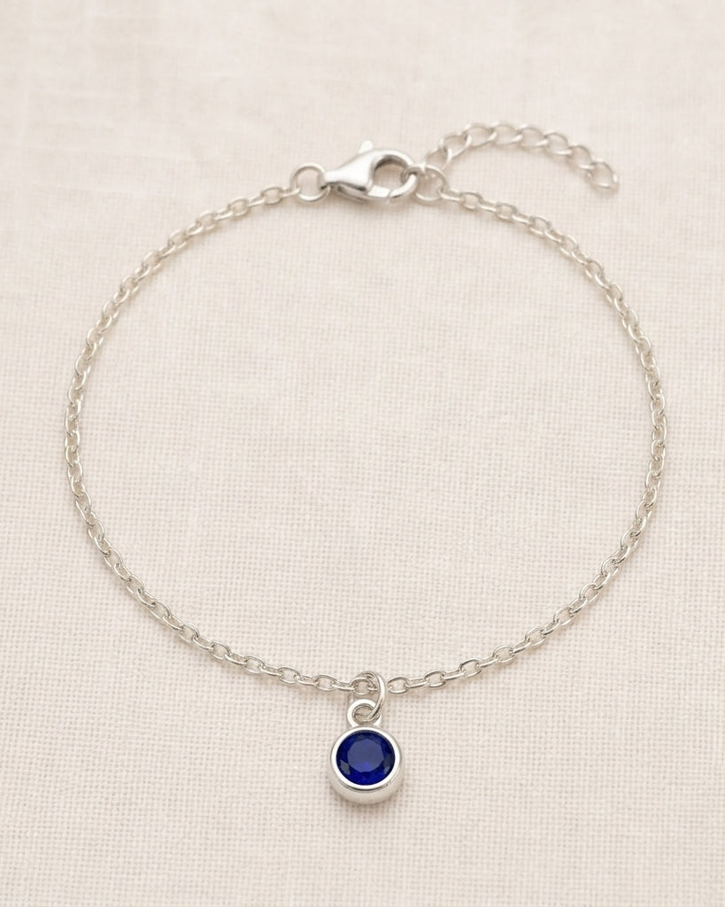 September Birthstone Bracelet | Sapphire, Gold & Silver