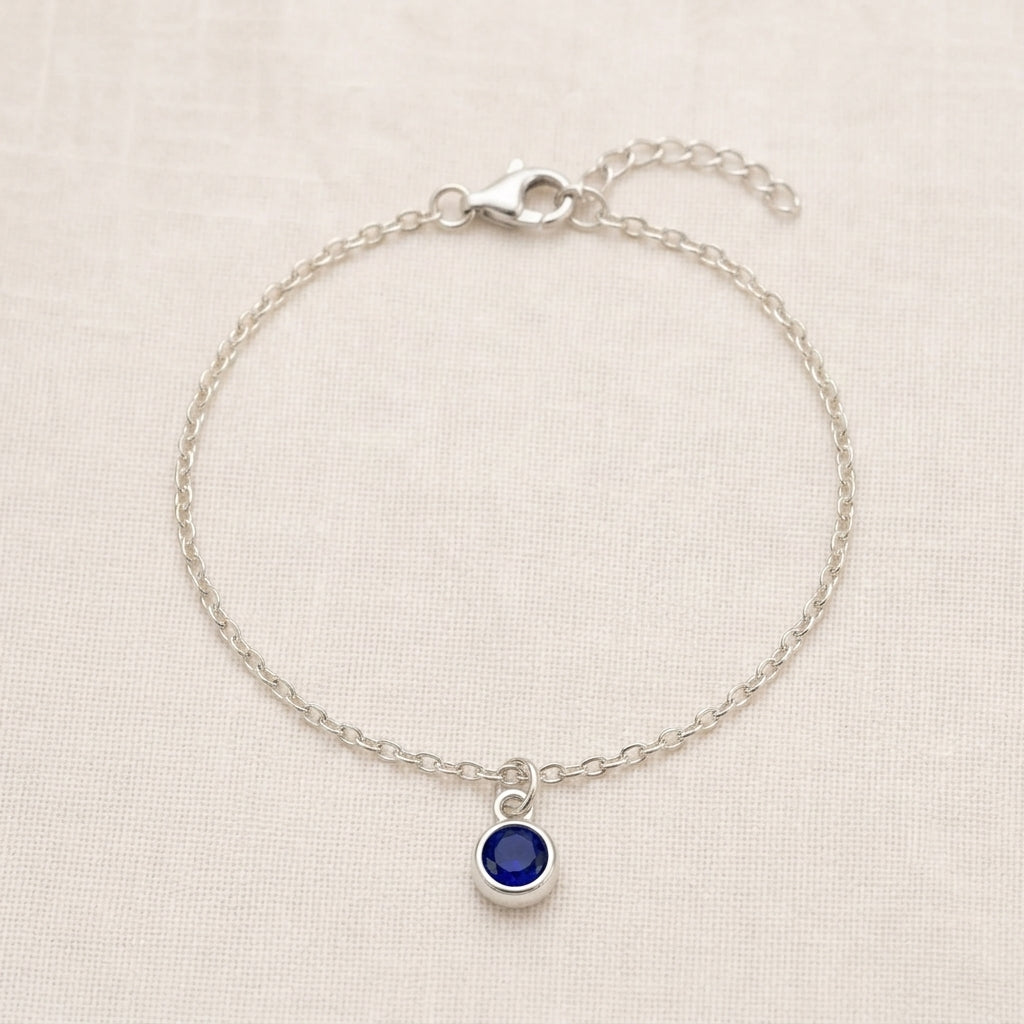 September Birthstone Bracelet | Sapphire, Gold & Silver