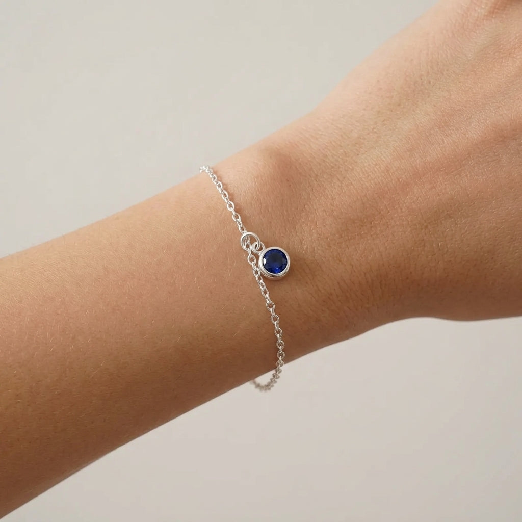 September Birthstone Bracelet | Sapphire, Gold & Silver