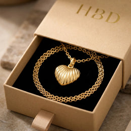 Ribbed Heart Necklace