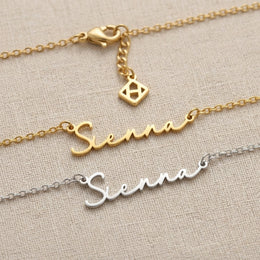 Sienna Name Necklace | 18ct Gold, Silver & Vermeil | Ready to Ship