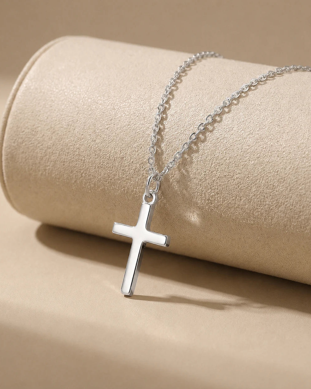 Vertical Cross Necklace in Gold, Silver & Vermeil | HBD