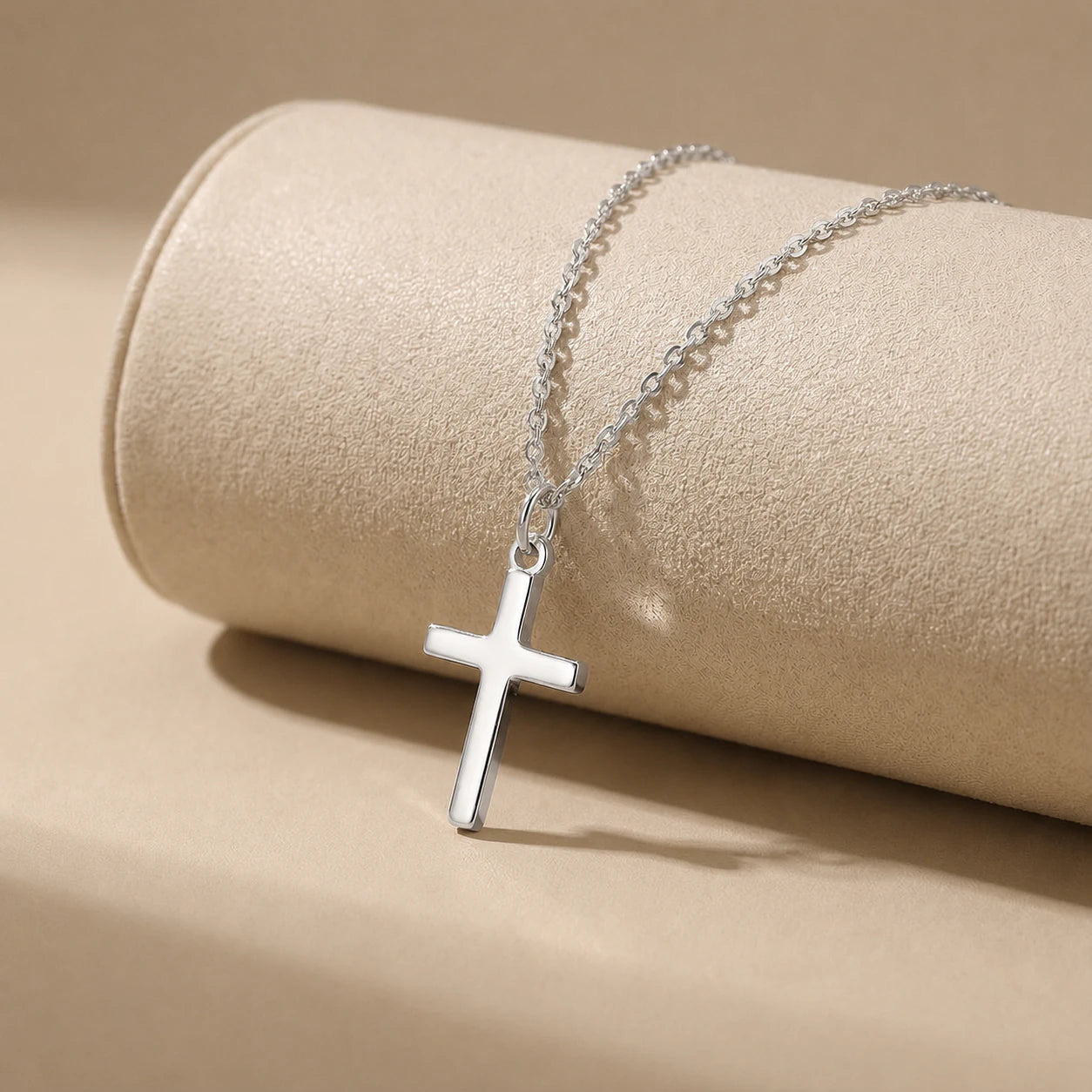 Vertical Cross Necklace in Gold, Silver & Vermeil | HBD