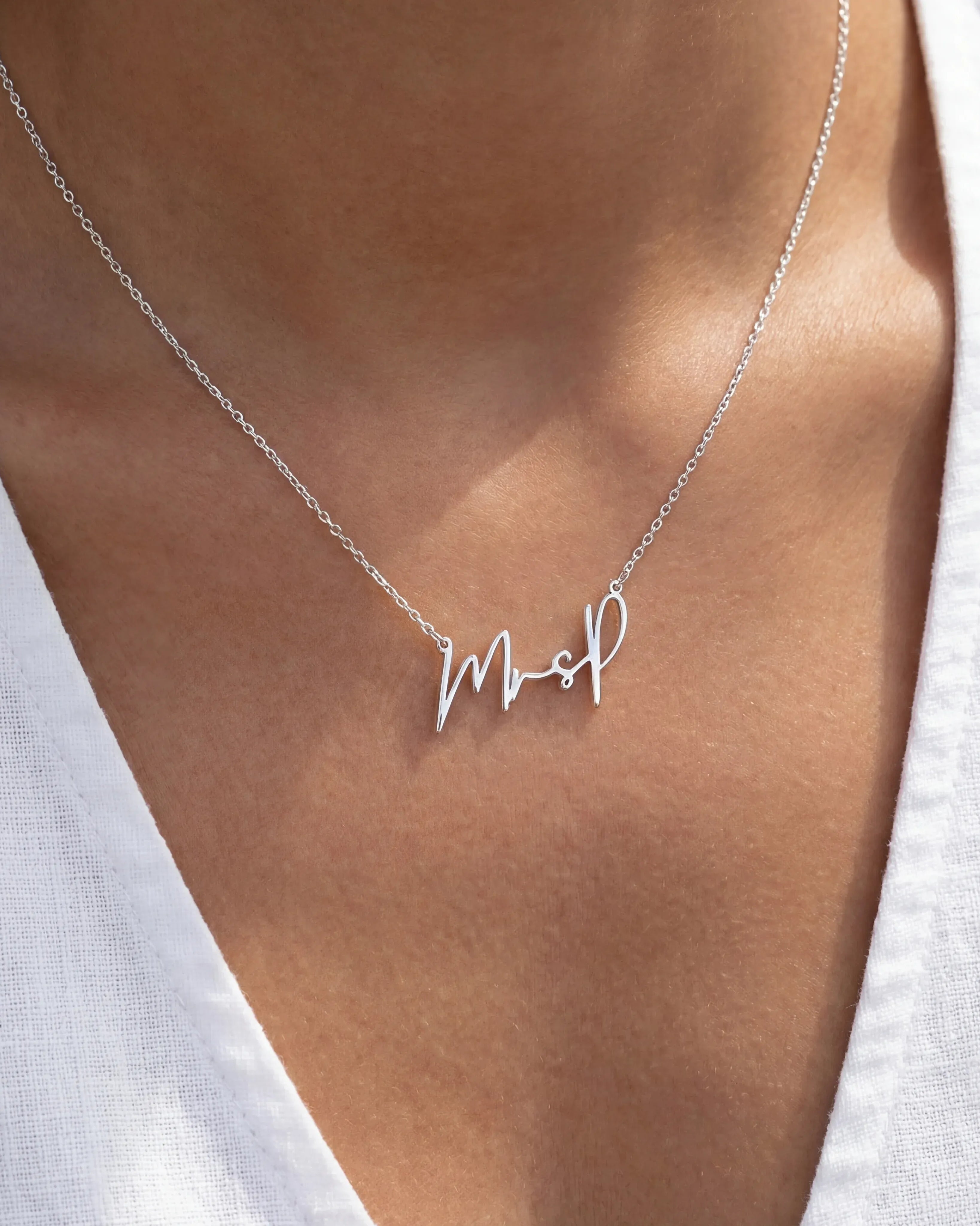 Personalised Mrs Necklace | Bridal Gift in Gold & Silver