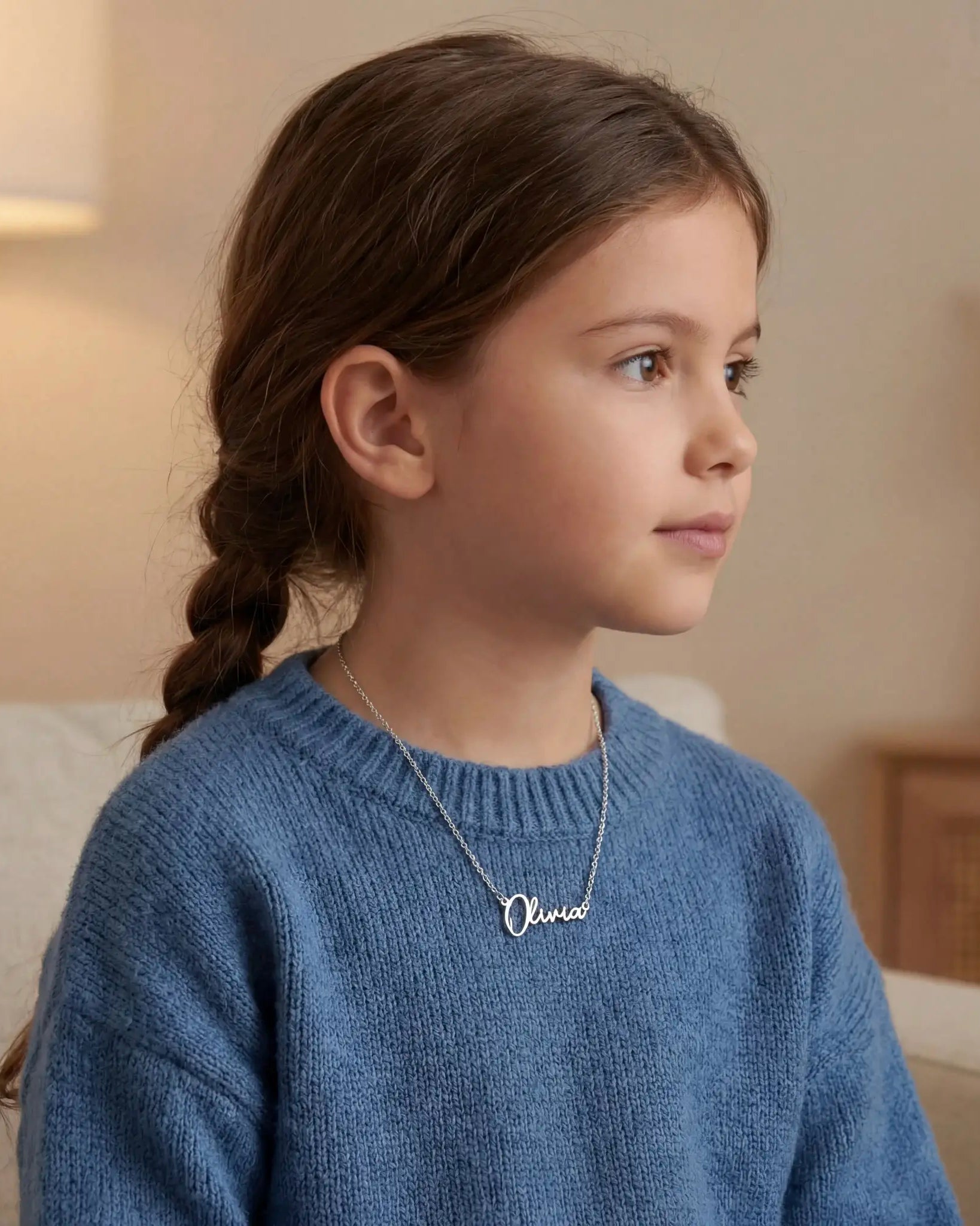 Custom Kids Name Necklace – Personalised Children’s Jewellery in Gold or Silver – Font2