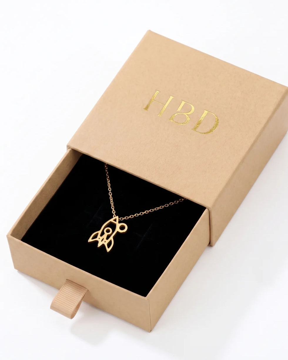 Space Rocket Charm Necklace & Bracelet