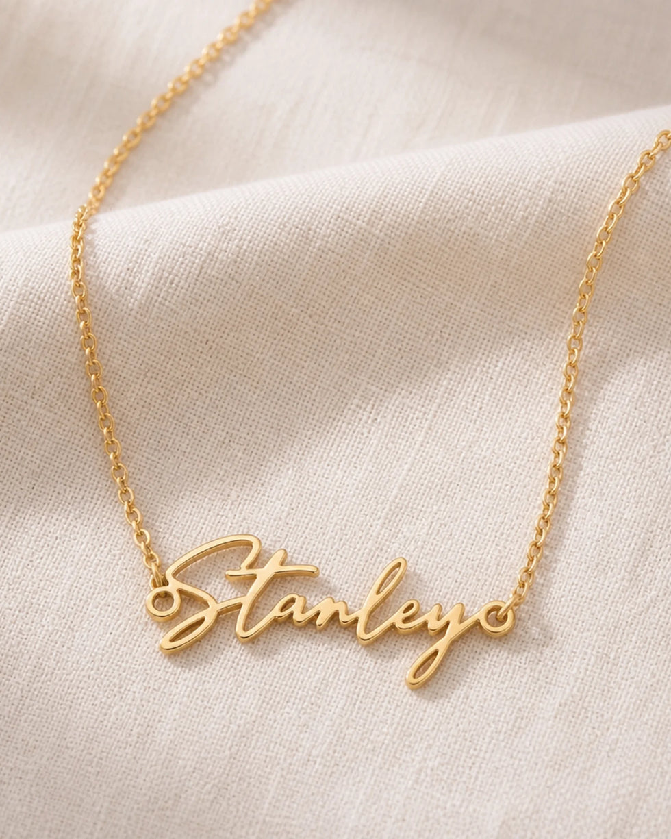 Stanley Name Necklace | 18ct Gold, Silver & Vermeil | Ready to Ship