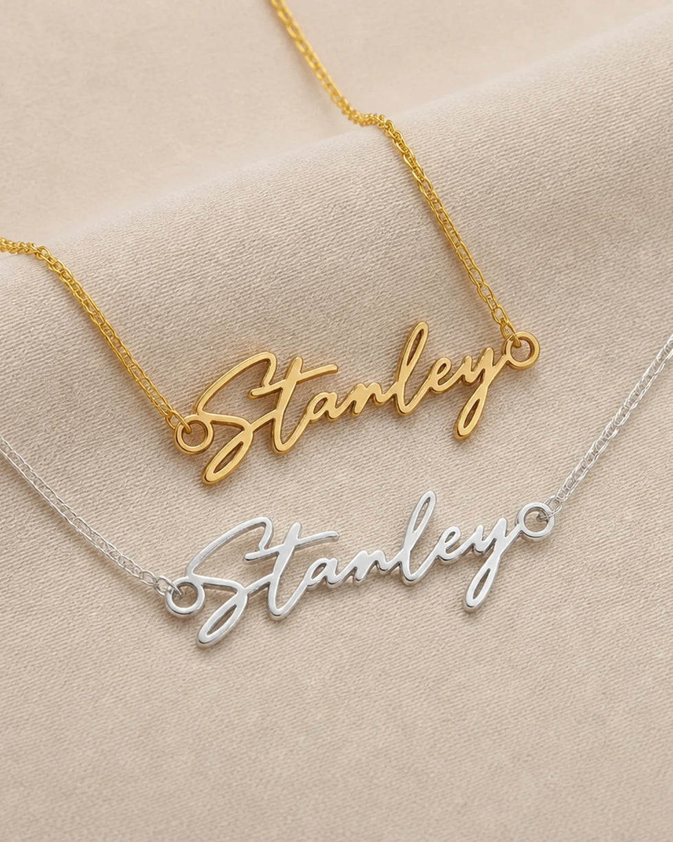 Stanley Name Necklace | 18ct Gold, Silver & Vermeil | Ready to Ship