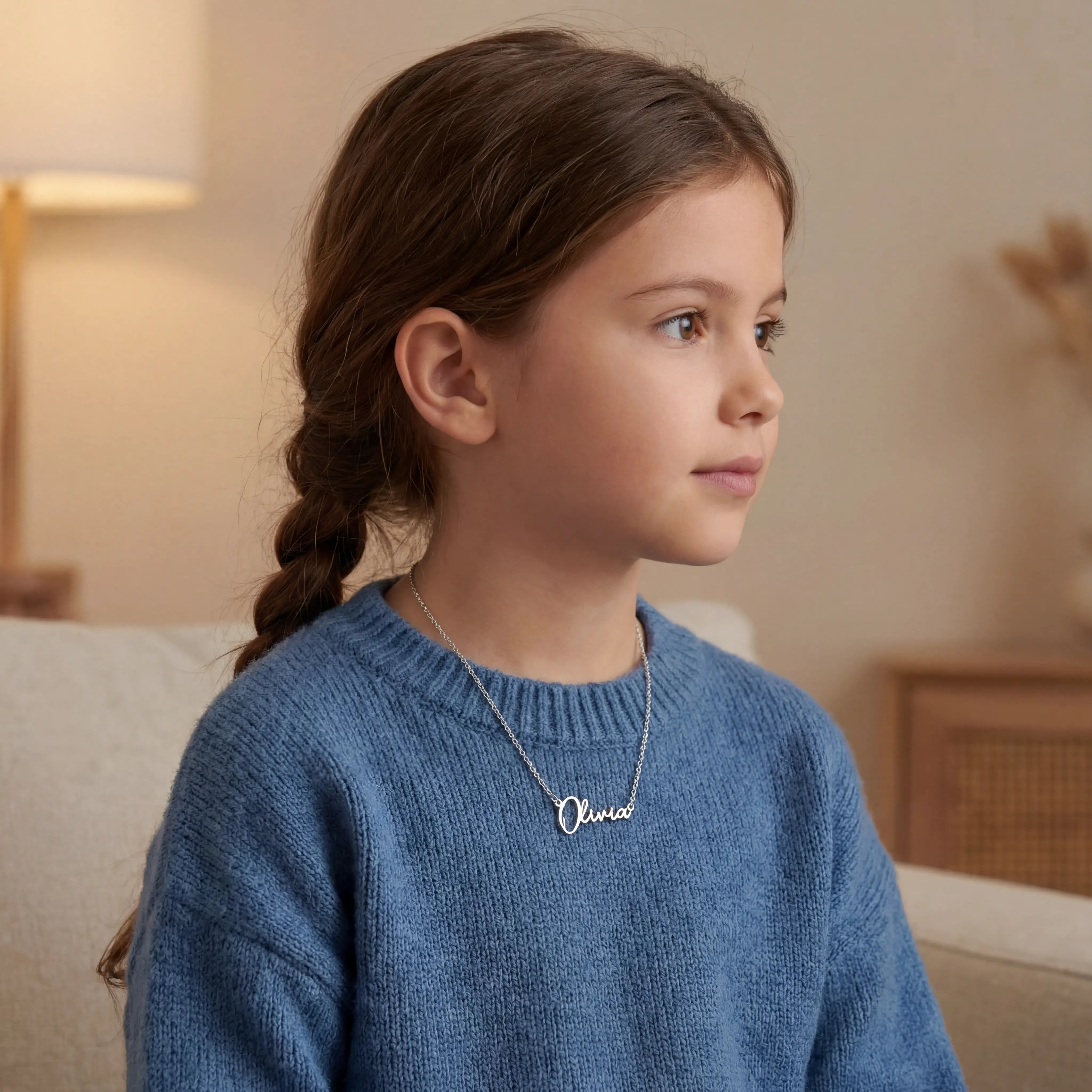 Sterling Silver / Style 1 / 14" Inches Necklace Personalised Kids Necklace Noa & Nellie Custom Kids Name Necklace – Personalised Children’s Jewellery in Gold or Silver – Font2