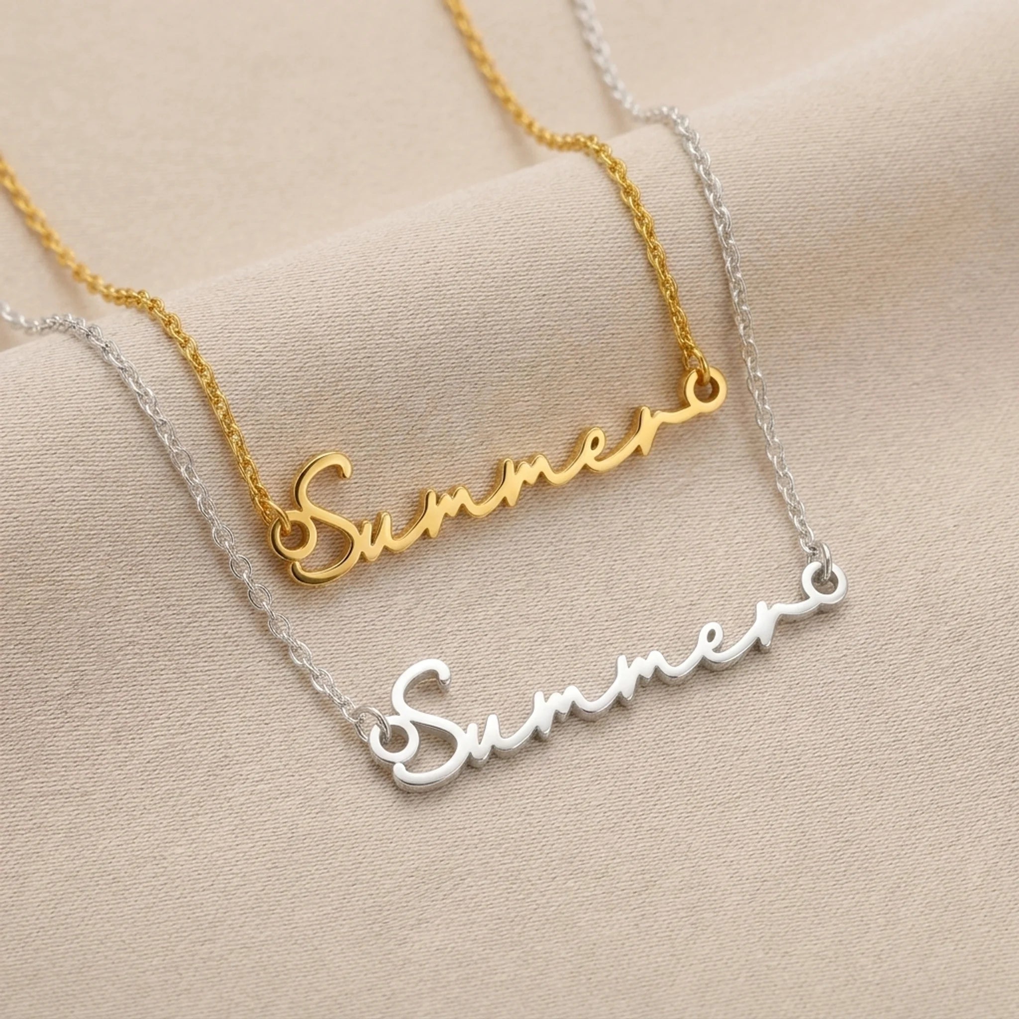 Summer Name Necklace | 18ct Gold, Silver & Vermeil | Ready to Ship