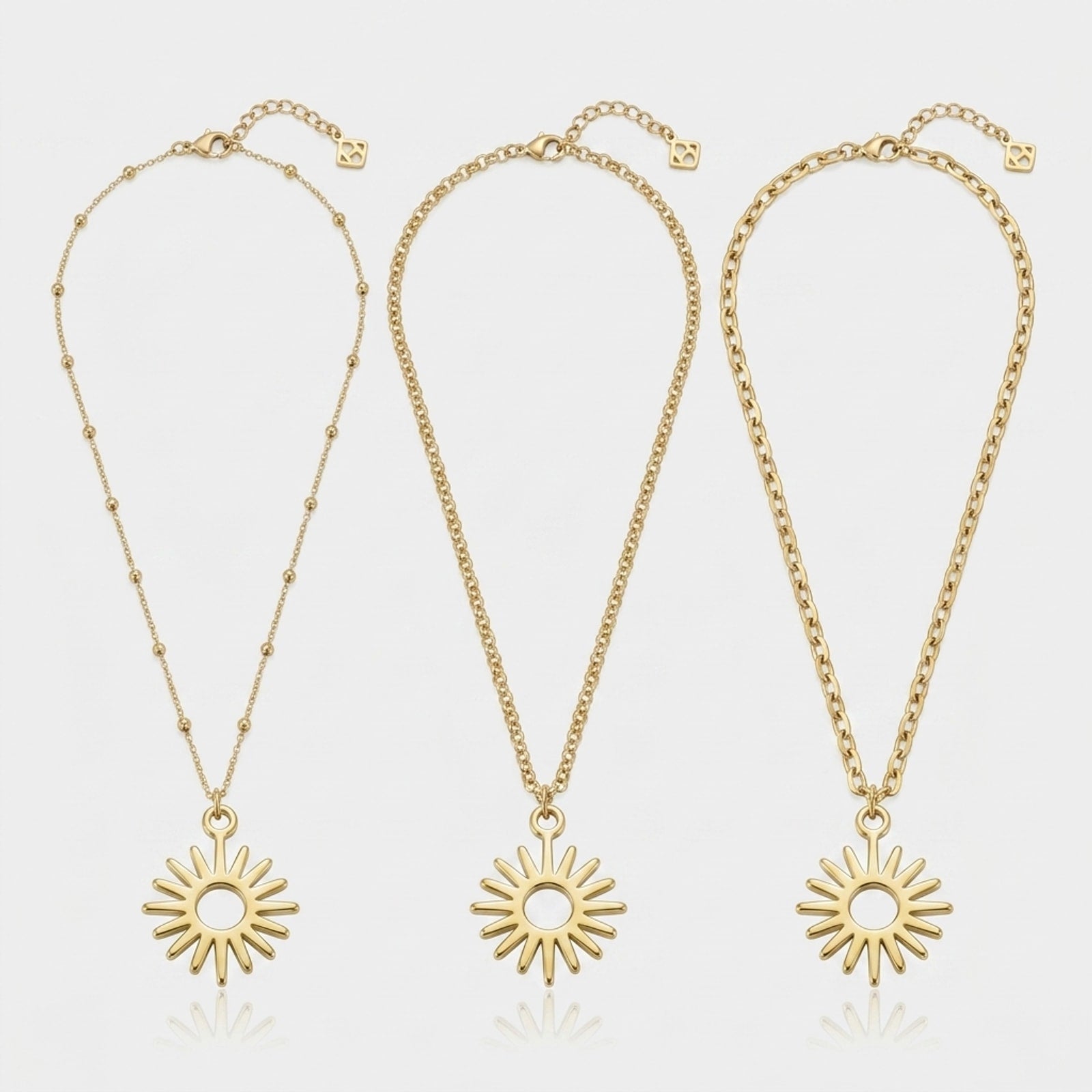 Sun Charm Necklace & Bracelet