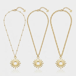 Sun Charm Necklace & Bracelet