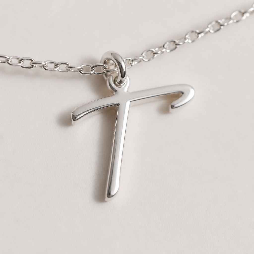 T Bracelet | Initial & Letter T Charm, Gold & Silver