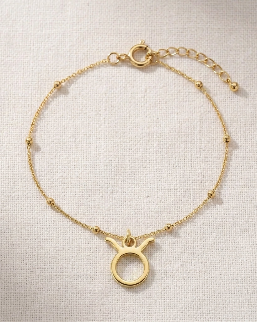 Taurus Zodiac Bracelet | Star Sign Charm, Gold & Silver