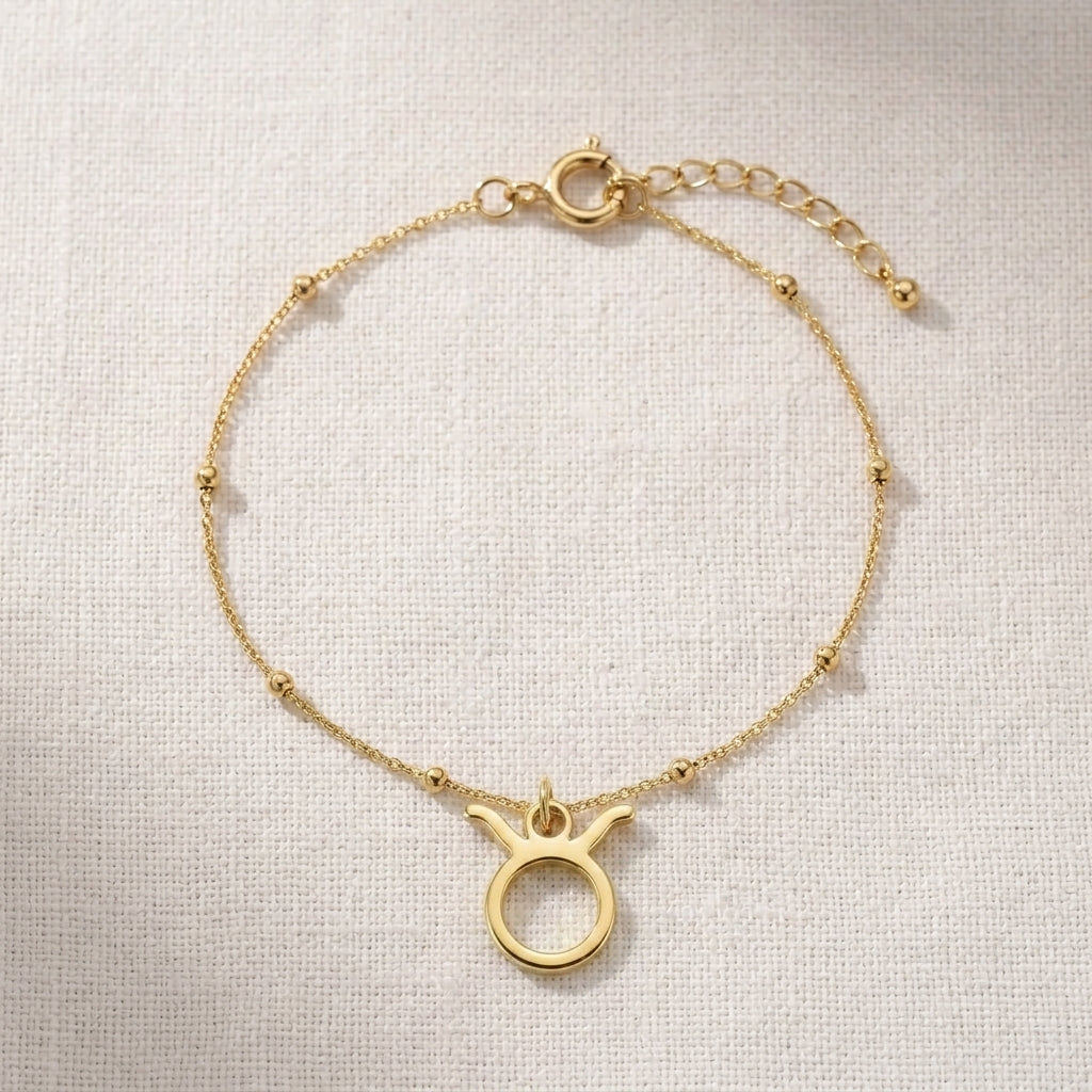 Taurus Zodiac Bracelet | Star Sign Charm, Gold & Silver