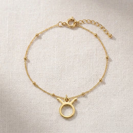 Taurus Zodiac Bracelet | Star Sign Charm, Gold & Silver