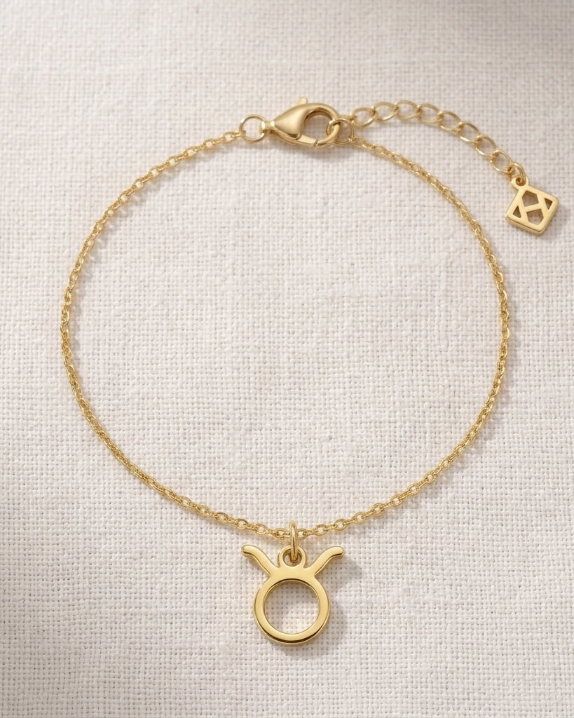 Taurus Zodiac Bracelet | Star Sign Charm, Gold & Silver