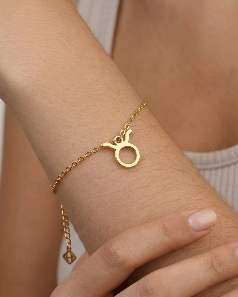 Taurus Zodiac Bracelet | Star Sign Charm, Gold & Silver