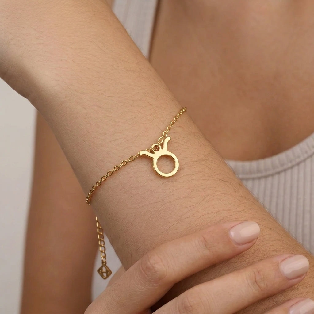 Taurus Zodiac Bracelet | Star Sign Charm, Gold & Silver