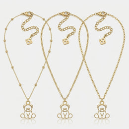 Teddy Bear Charm Necklace & Bracelet