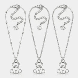 Teddy Bear Charm Necklace & Bracelet