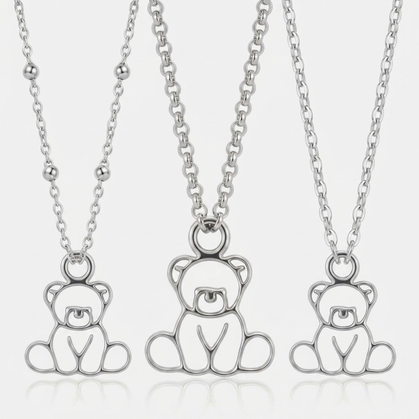 Teddy Bear Charm Necklace & Bracelet