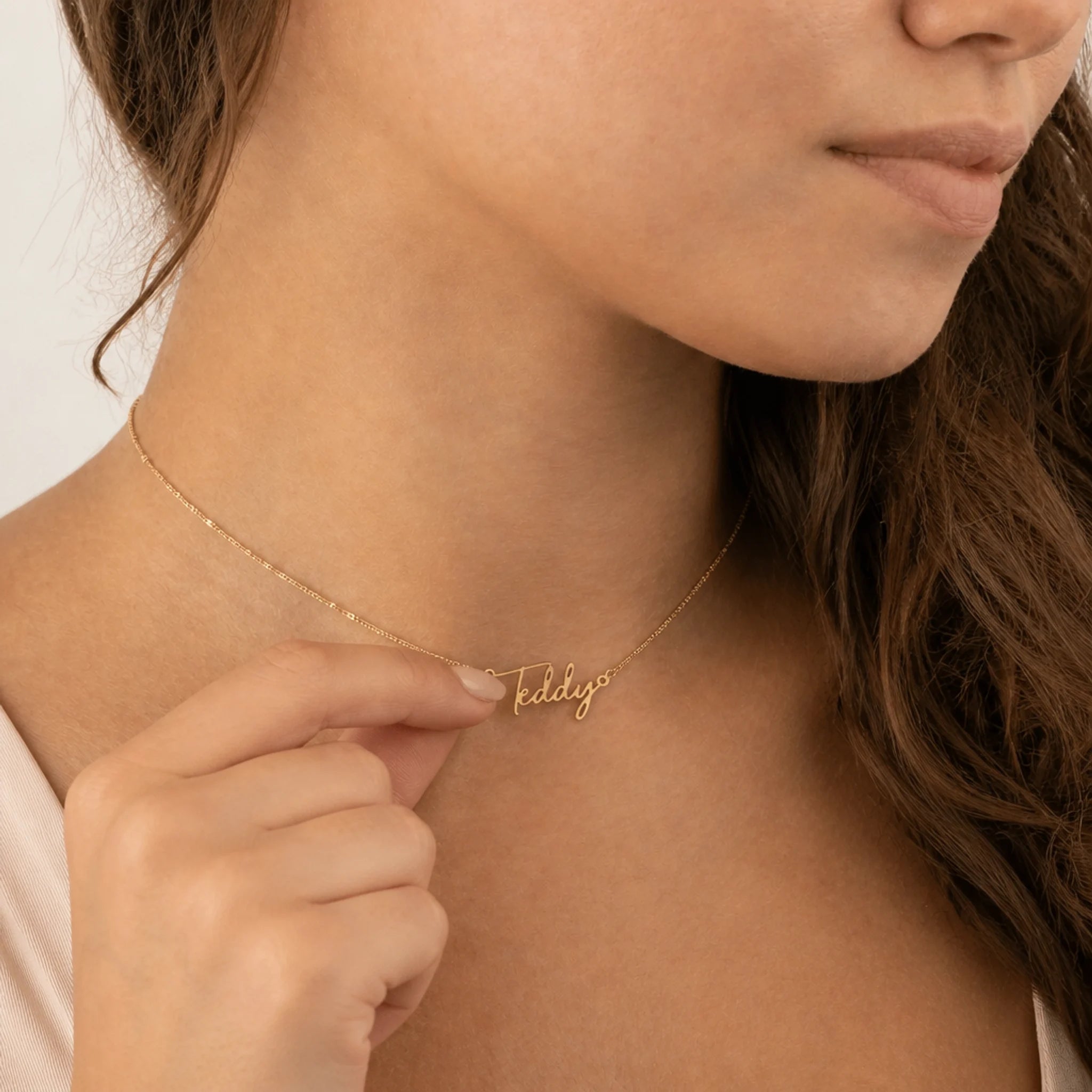 Teddy Name Necklace | 18ct Gold, Silver & Vermeil | Ready to Ship