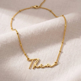 Thea Name Necklace | 18ct Gold, Silver & Vermeil | Ready to Ship