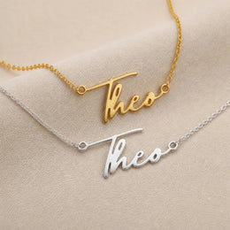Theo Name Necklace | 18ct Gold, Silver & Vermeil | Ready to Ship
