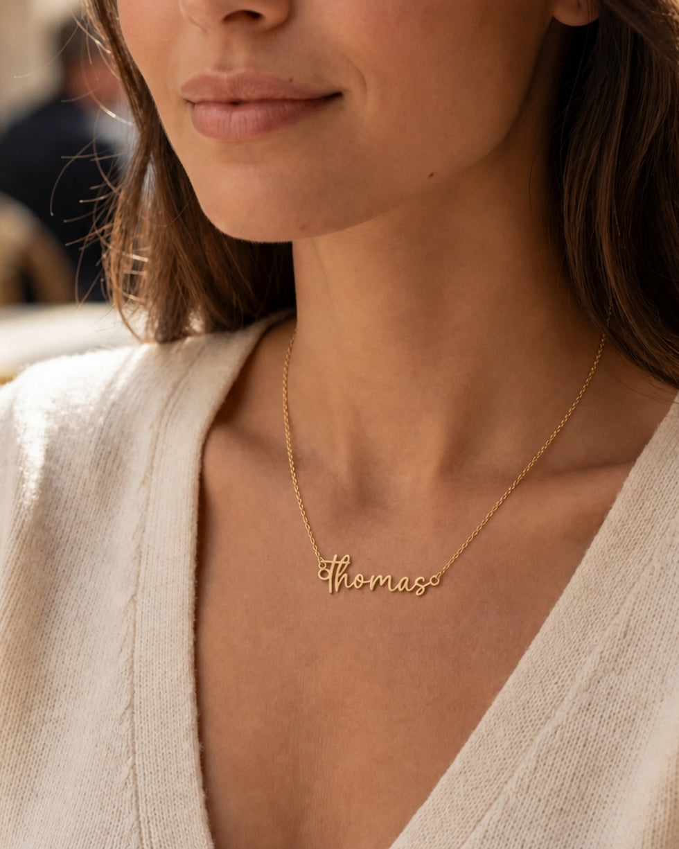 Thomas Name Necklace | 18ct Gold, Silver & Vermeil | Ready to Ship