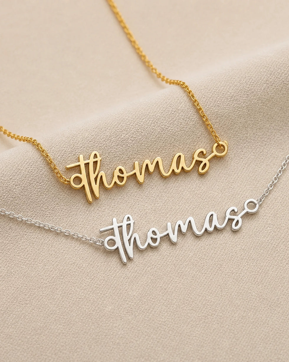 Thomas Name Necklace | 18ct Gold, Silver & Vermeil | Ready to Ship