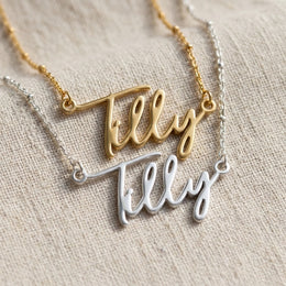 Tilly Name Necklace | 18ct Gold, Silver & Vermeil | Ready to Ship