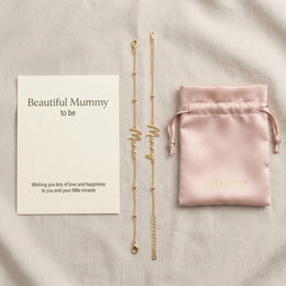To the Beautiful Mum-to-Be Bracelet Set & Personalised Teddy Bear