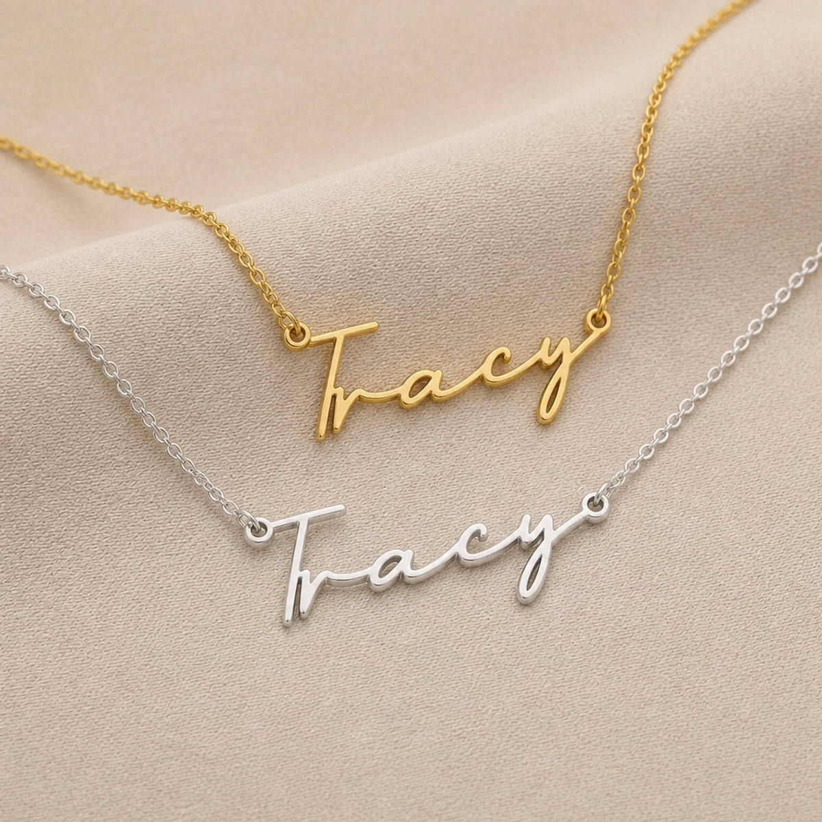 Tracy Name Necklace | 18ct Gold, Silver & Vermeil | Ready to Ship