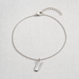 U Bracelet | Initial & Letter U Charm, Gold & Silver