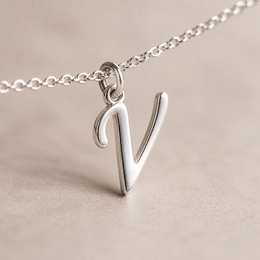 V Bracelet | Initial & Letter V Charm, Gold & Silver