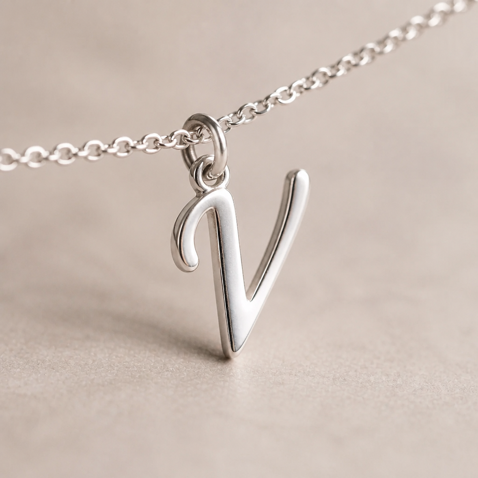 V Bracelet | Initial & Letter V Charm, Gold & Silver