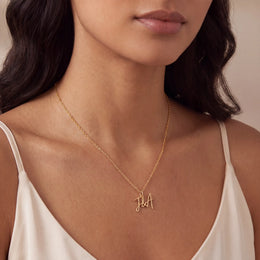Personalised Double Initial Necklace with Ampersand – Gold & Silver