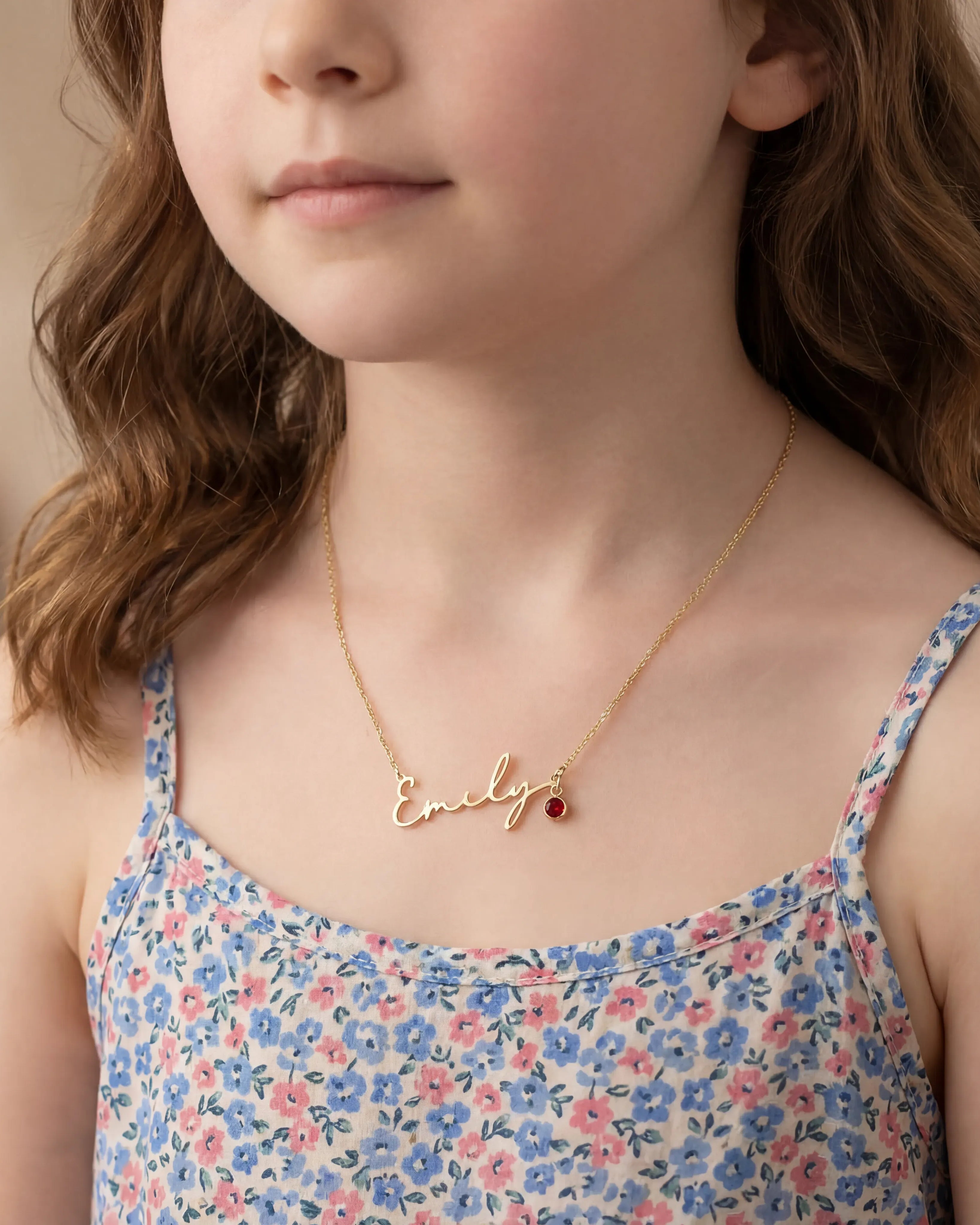 Vermeil / Style 1 / 14" Inches Necklace Personalised Kids Necklace Noa & Nellie Kids Name Necklace – Personalised Children’s Jewellery in Silver or Gold – Font3