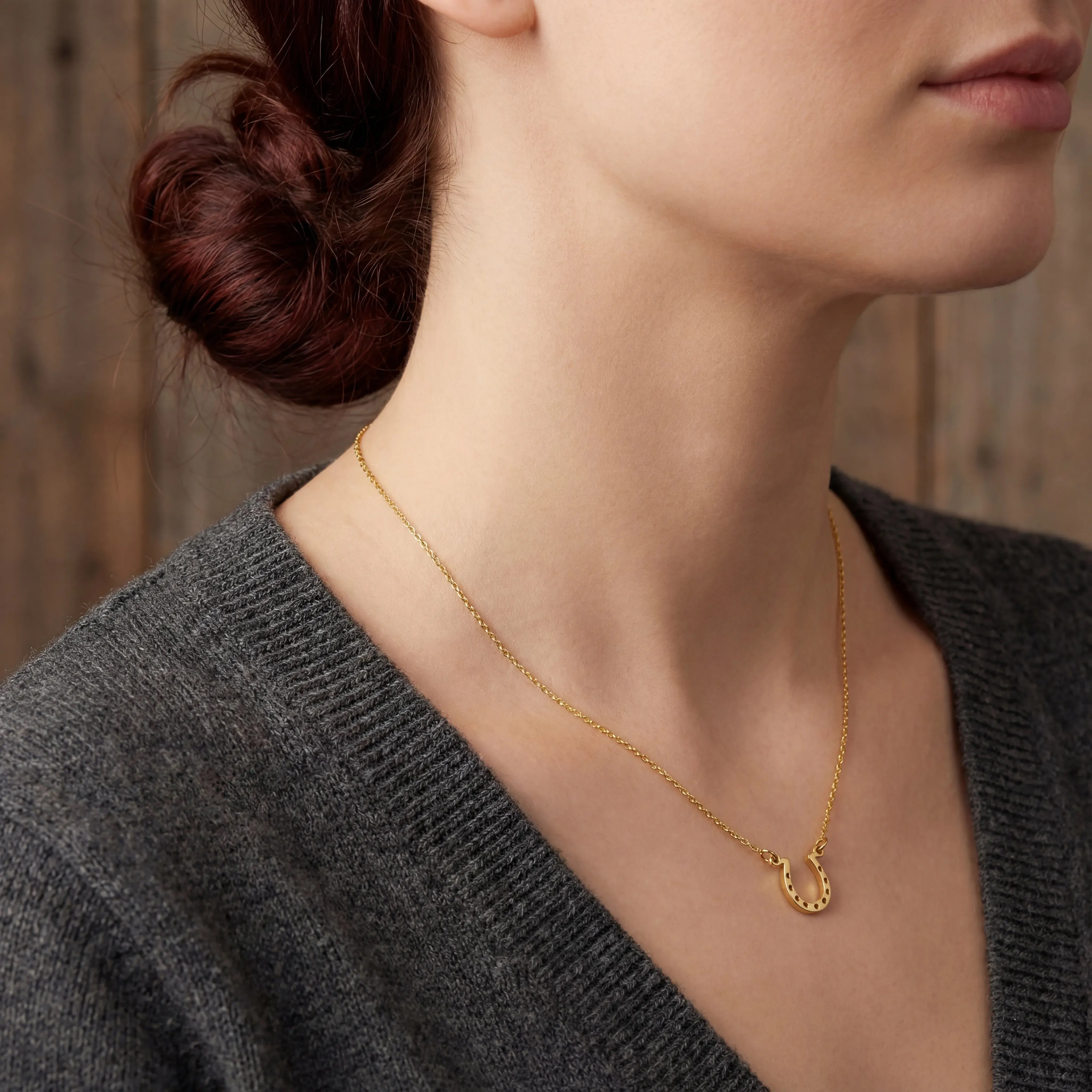 Vermeil / Style 1 / 18" Inches Necklace Horseshoe Pendant Necklace HBD Horseshoe Necklace – Lucky Jewellery in Gold, Silver & Vermeil