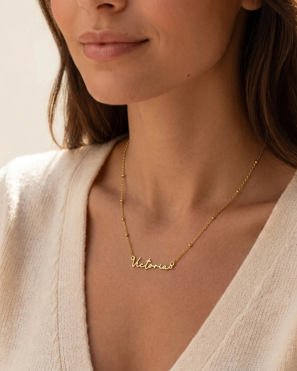 Victoria Name Necklace | 18ct Gold, Silver & Vermeil | Ready to Ship