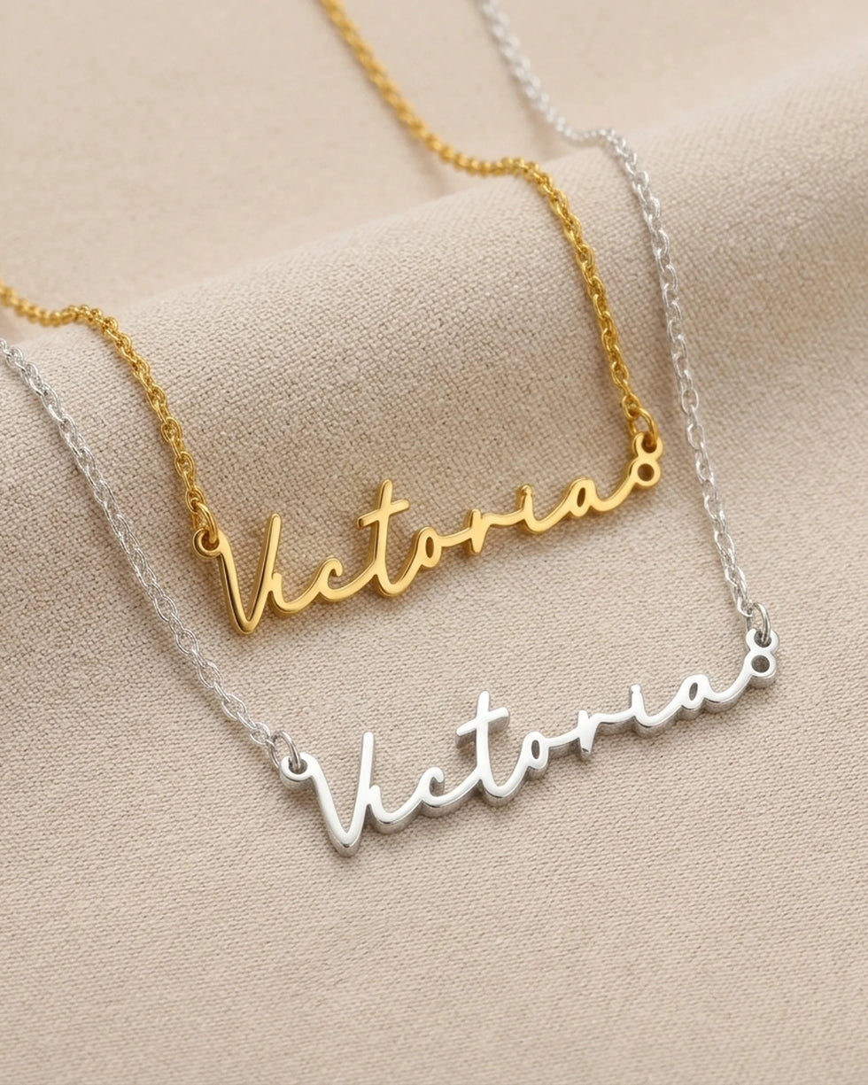Victoria Name Necklace | 18ct Gold, Silver & Vermeil | Ready to Ship