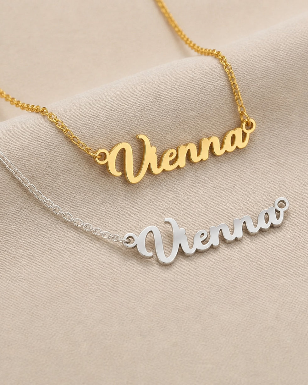 Vienna Name Necklace | 18ct Gold, Silver & Vermeil | Ready to Ship