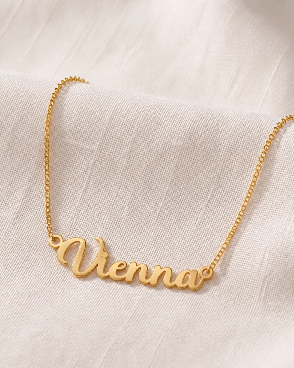 Vienna Name Necklace | 18ct Gold, Silver & Vermeil | Ready to Ship