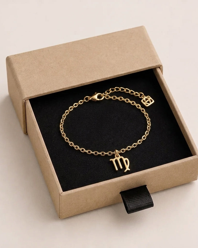 Virgo Zodiac Bracelet | Star Sign Charm, Gold & Silver