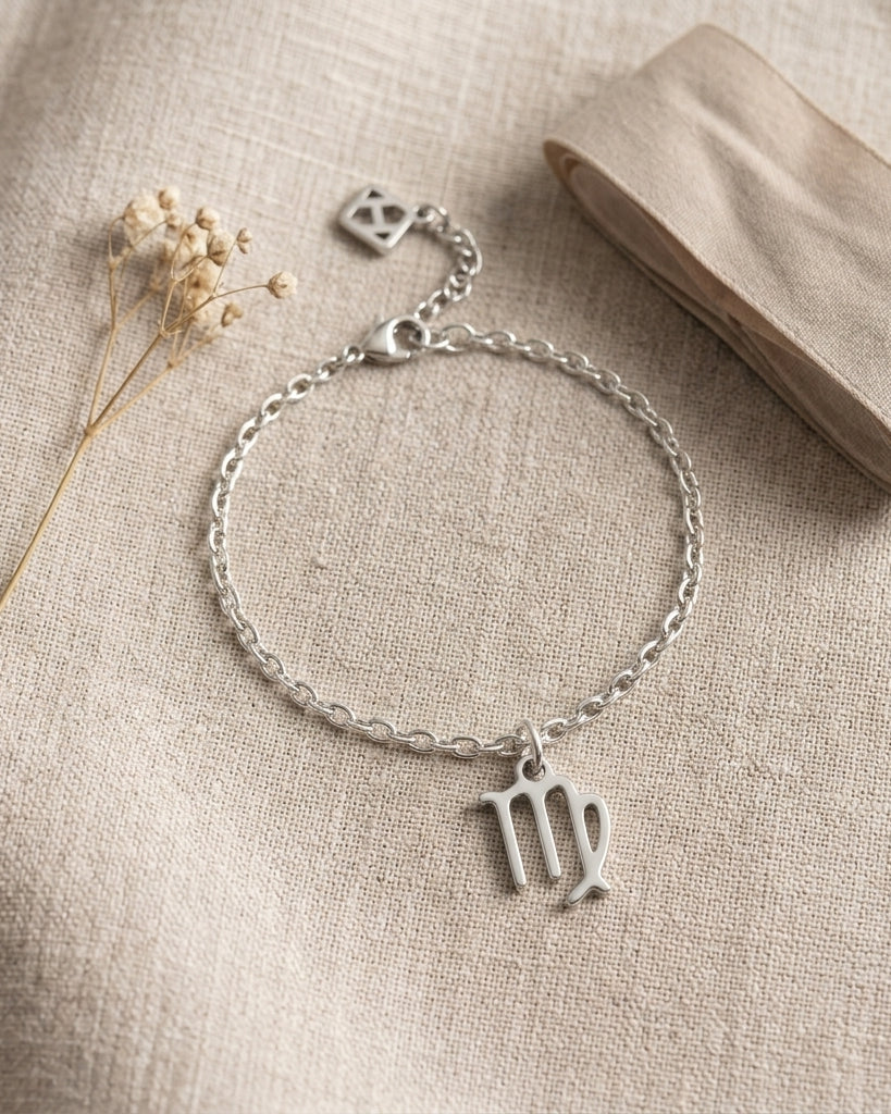 Virgo Zodiac Bracelet | Star Sign Charm, Gold & Silver
