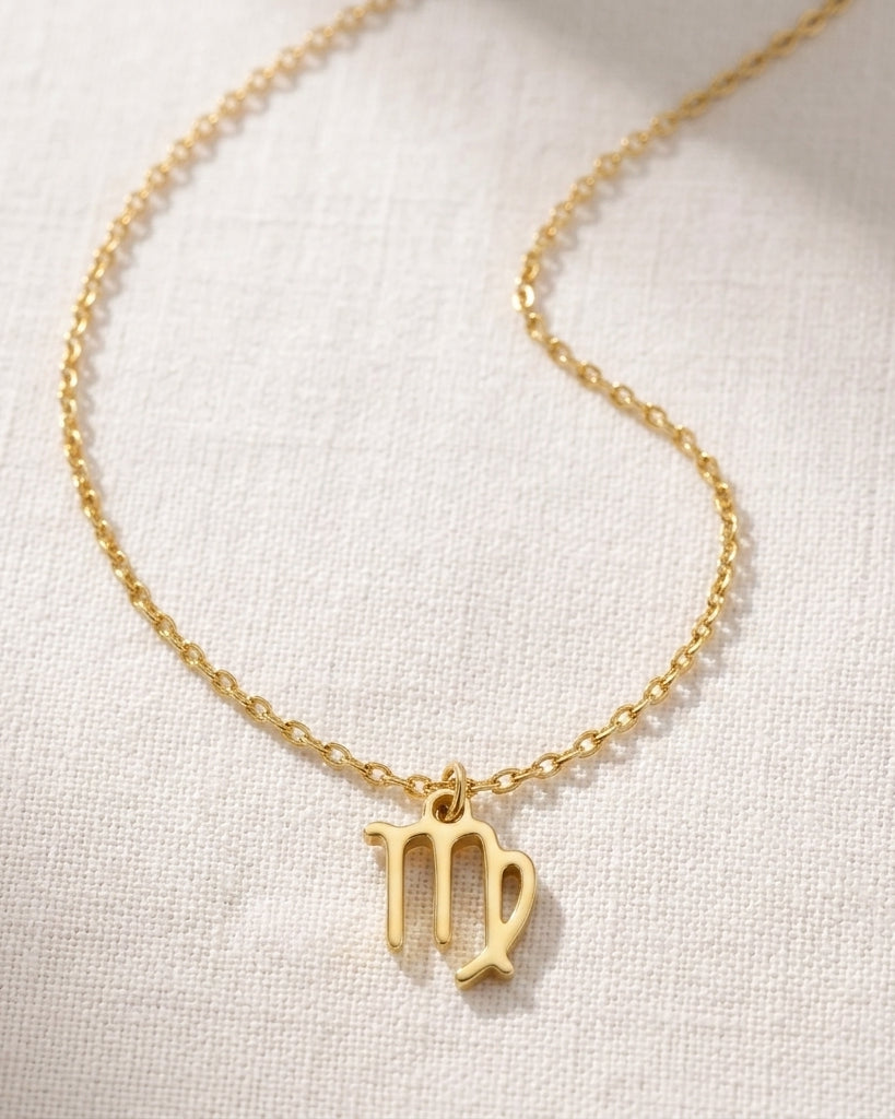 Virgo Zodiac Necklace | Star Sign Pendant, Gold & Silver
