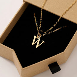 W Necklace | Initial & Letter W Pendant, Gold & Silver